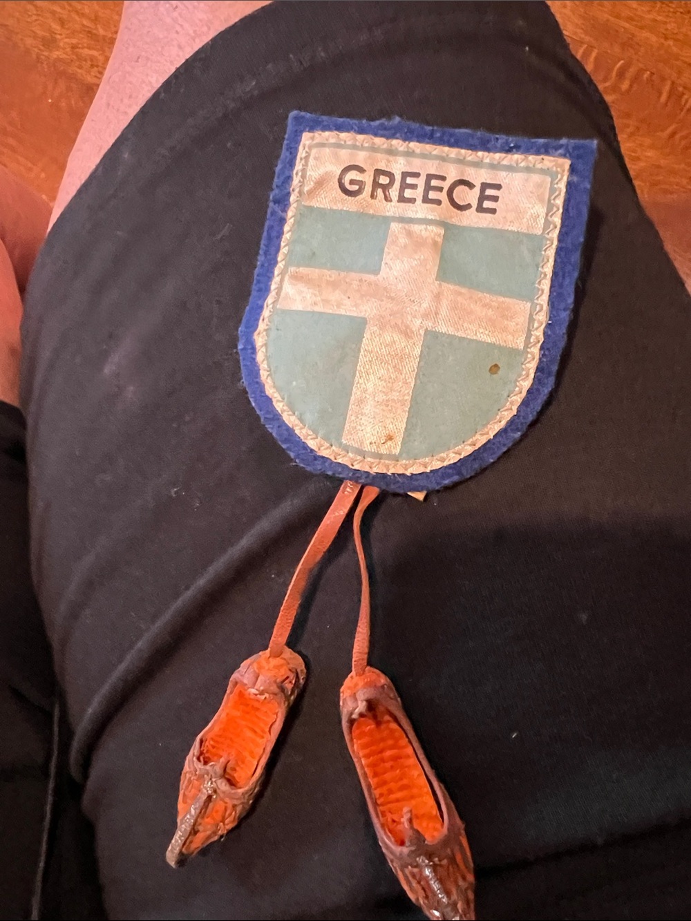 Greece Leather Tassel Charm in Blue and Brown